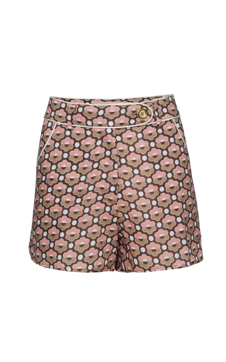 Moda Operandi Cin Cin Retro Daisy Linen Shorts