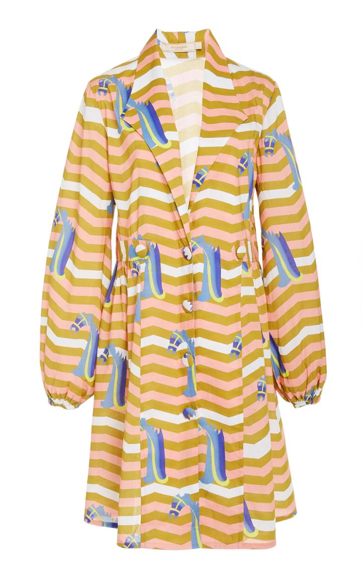 Verandah Chaugan Button-front Printed Coatdress