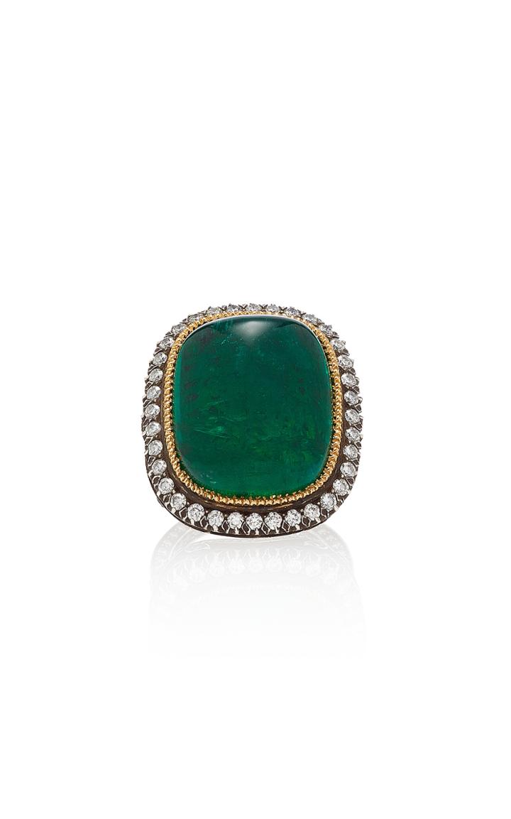 Sanjay Kasliwal One-of-a-kind Cabochon Emerald Ring