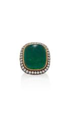 Sanjay Kasliwal One-of-a-kind Cabochon Emerald Ring