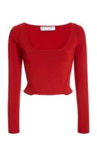Proenza Schouler White Label Scoop-neck Compact-knit Crop Top