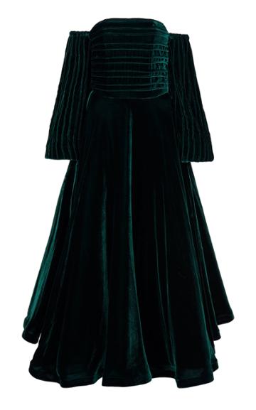 Bazza Alzouman Vesita Velvet Off The Shoulder Gown