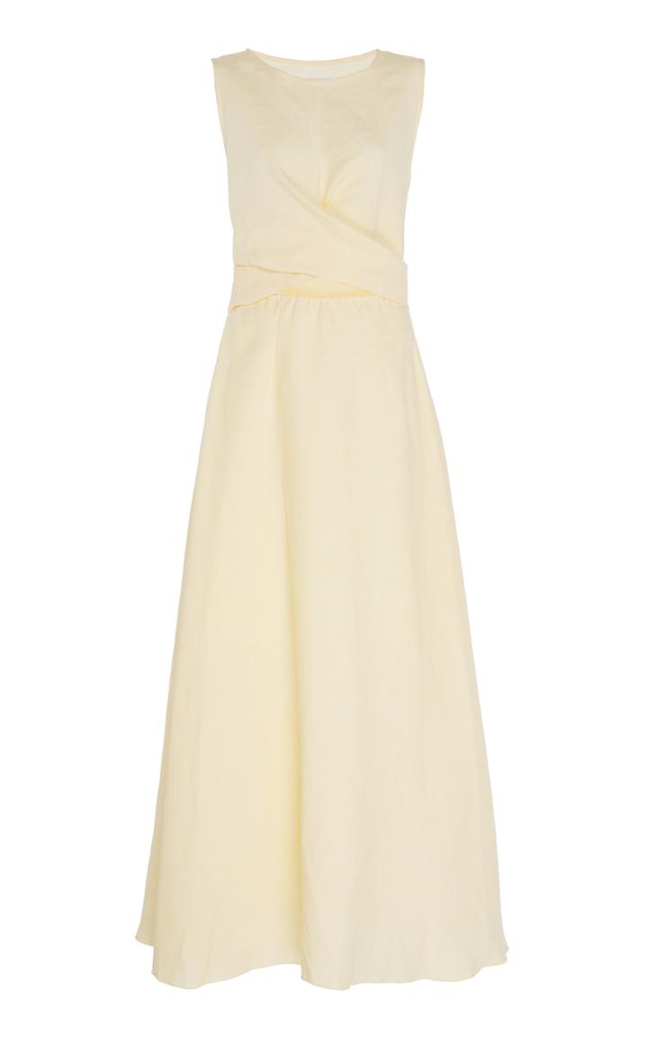 Moda Operandi Gl Hrgel Wrap-front Linen Maxi Dress Size: Xs
