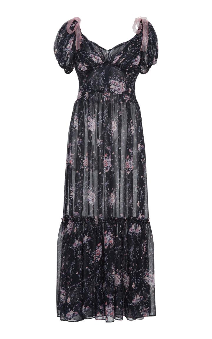Loveshackfancy Angie V Neck Maxi Dress