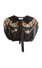 Moda Operandi Paco Rabanne Printed Satin Cropped Wrap Top