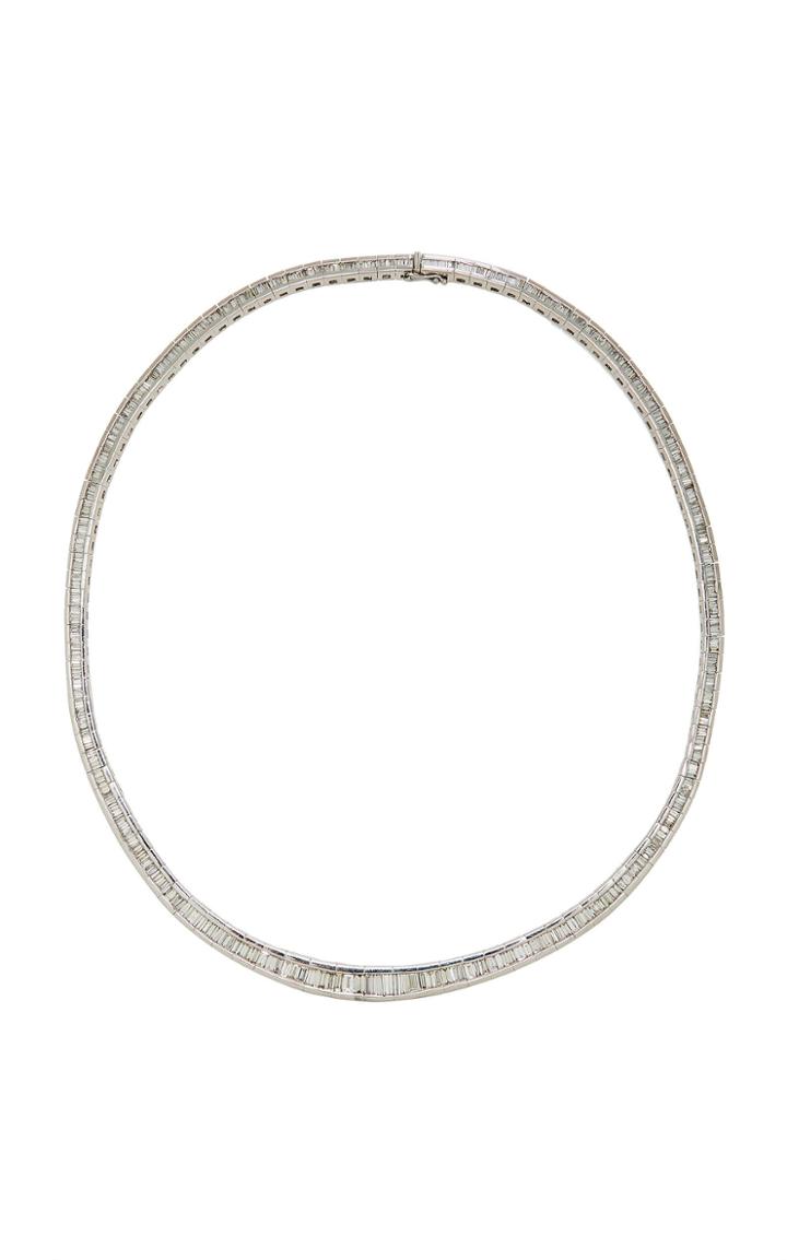 Moira Fine Jewellery Baguette Diamond Platinum Necklace