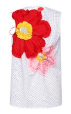 Marianna Senchina Ruffled Flower Inscription Top