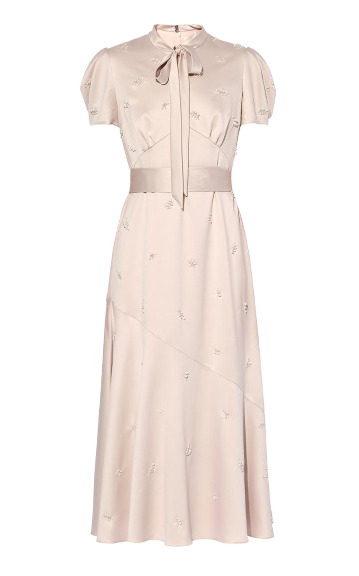 Moda Operandi Erdem Elmer Satin Tie-neck Dress