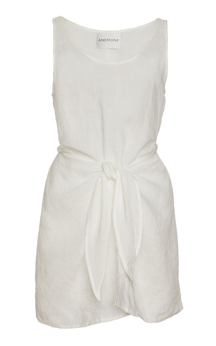 Anemone Tie-front Ramie Wrap Dress