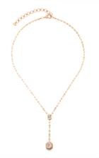 Moda Operandi Shay 18k Rose Gold Mixed Diamond Double Drop Illusion Necklace