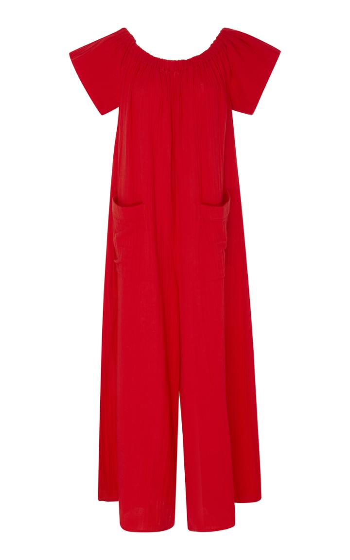 Mara Hoffman Blanche Off-the-shoulder Cotton Jumpsuit