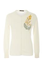 Zac Posen Embroidered Cashmere Silk Cardigan