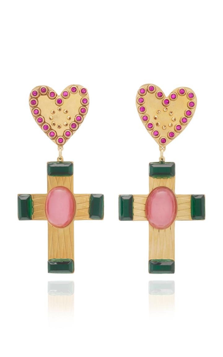 Moda Operandi Mercedes Salazar Greek Heart Earrings