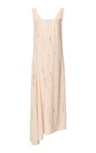 Prada Asymmetric Embellished Georgette Dress