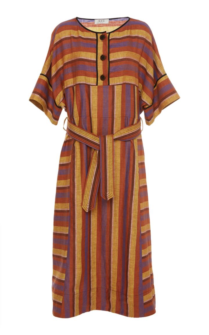 Sea Cic Belted Linen Dress