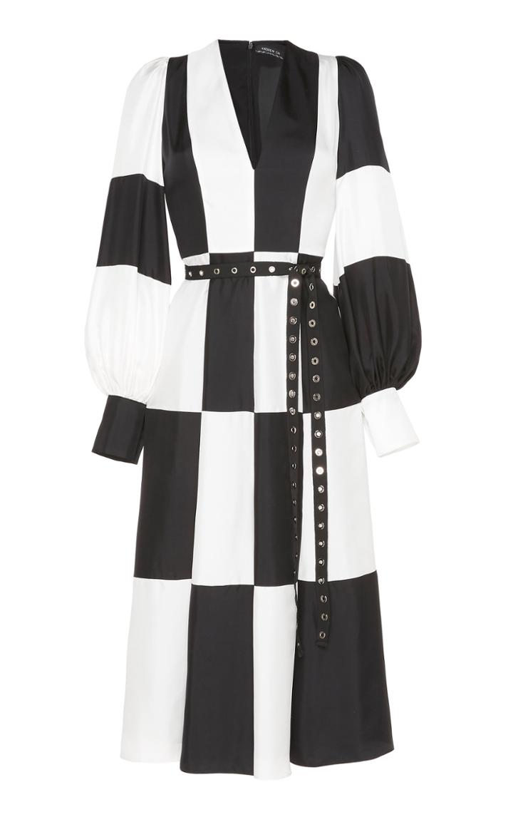Andrew Gn Checkerboard Midi Dress