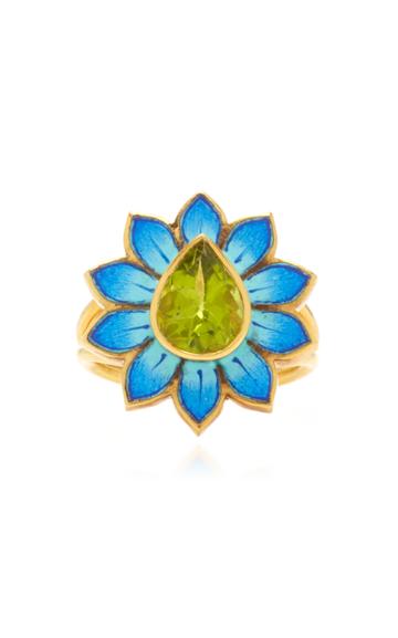 Holly Dyment Eden Blue Enamel Flower Ring