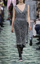 Paco Rabanne Crystal Pendant Metal Overlay Dress