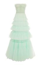 J. Mendel Strapless Tiered Tulle Gown