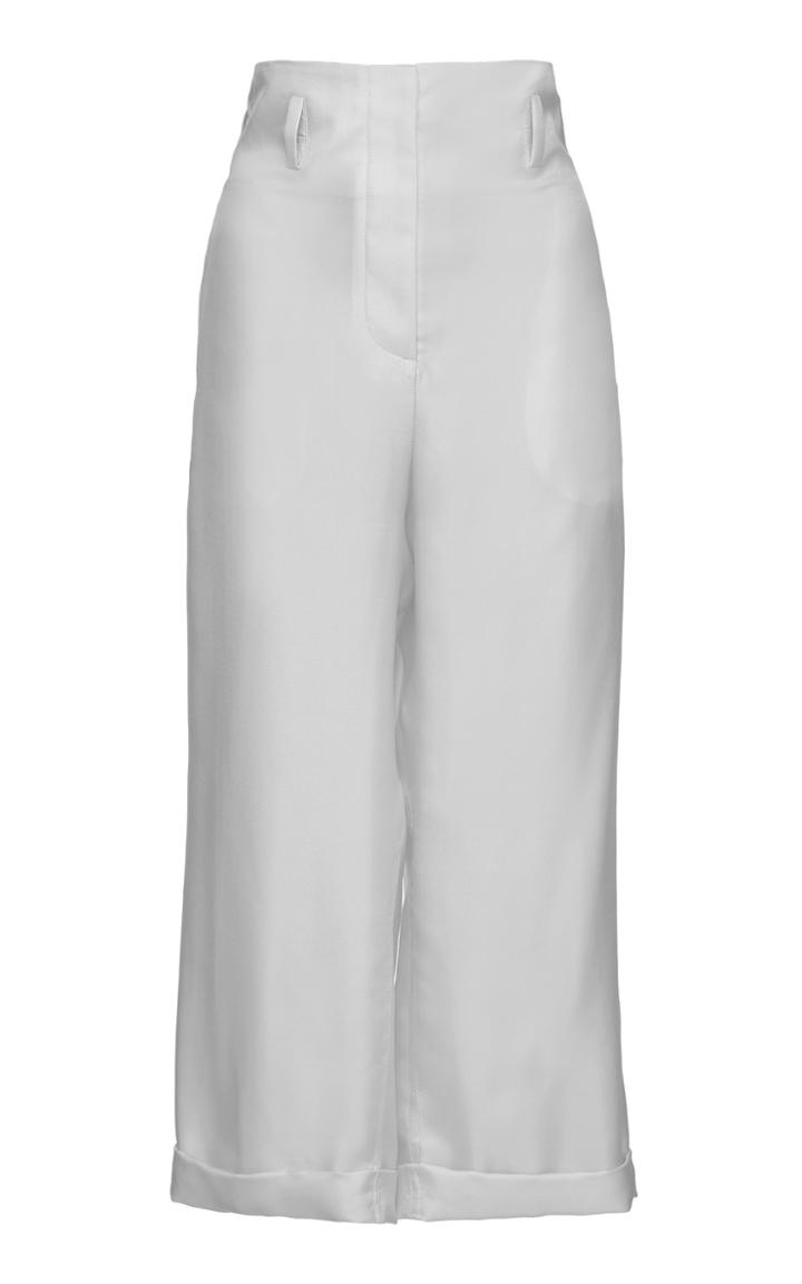 Emilio Pucci Paperbag Waist Silk Cropped Trousers