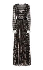 Philosophy Di Lorenzo Serafini Sequin-embellished Striped Crepe De Chine Gown