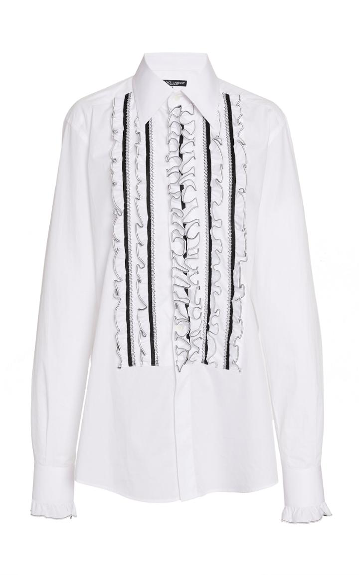 Dolce & Gabbana Ruffled Poplin Top