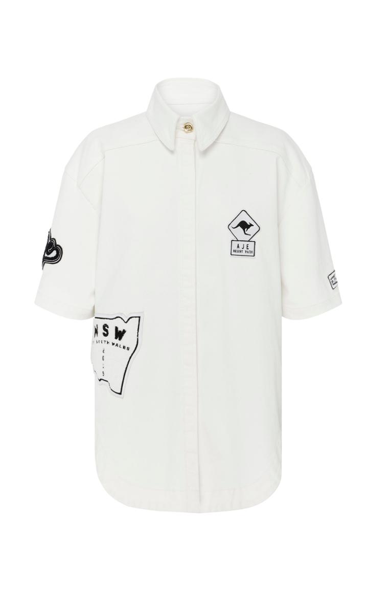Aje Mimosa Patch Button-down Shirt