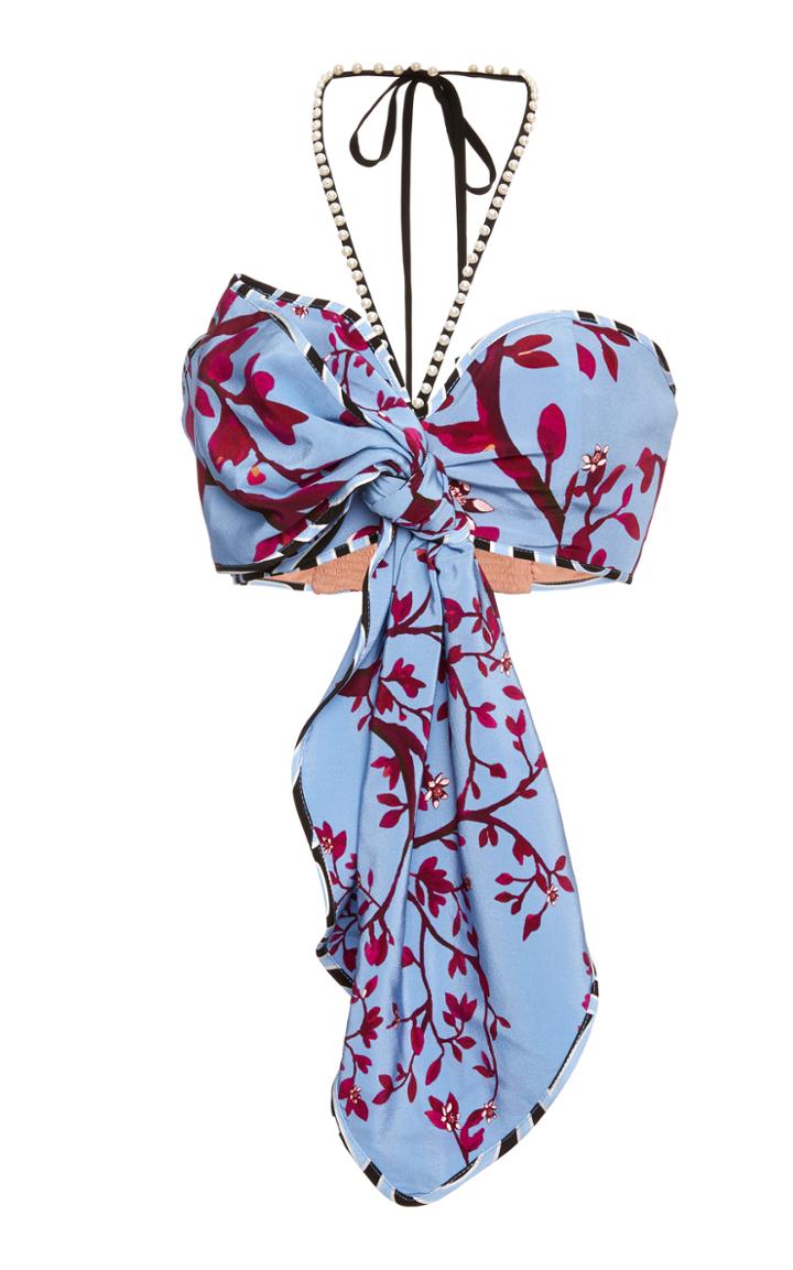 Johanna Ortiz M'o Exclusive Libelles Silk Crepe De Chine Top