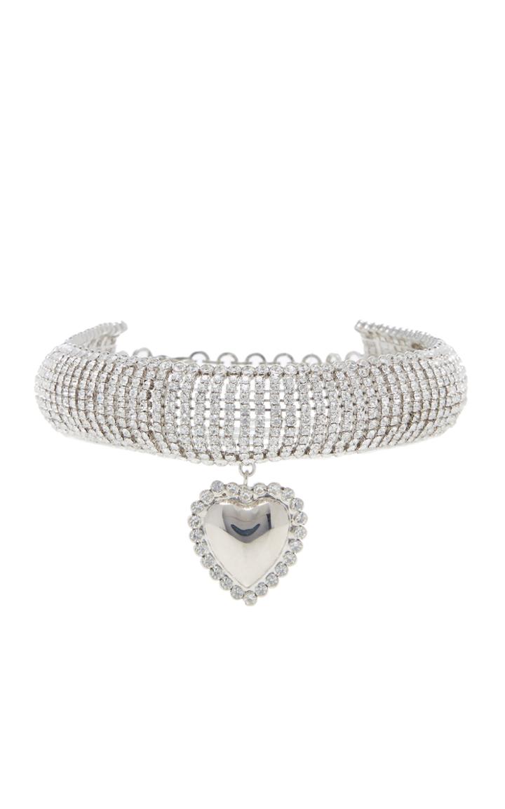 Alessandra Rich Silver-tone And Crystal Choker
