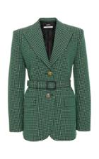 Givenchy Belted Checked Wool-crepe Blazer