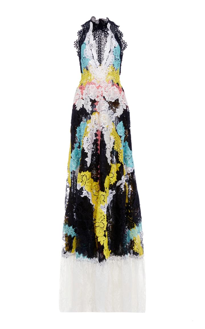 Naeem Khan Crochet Maxi Dress