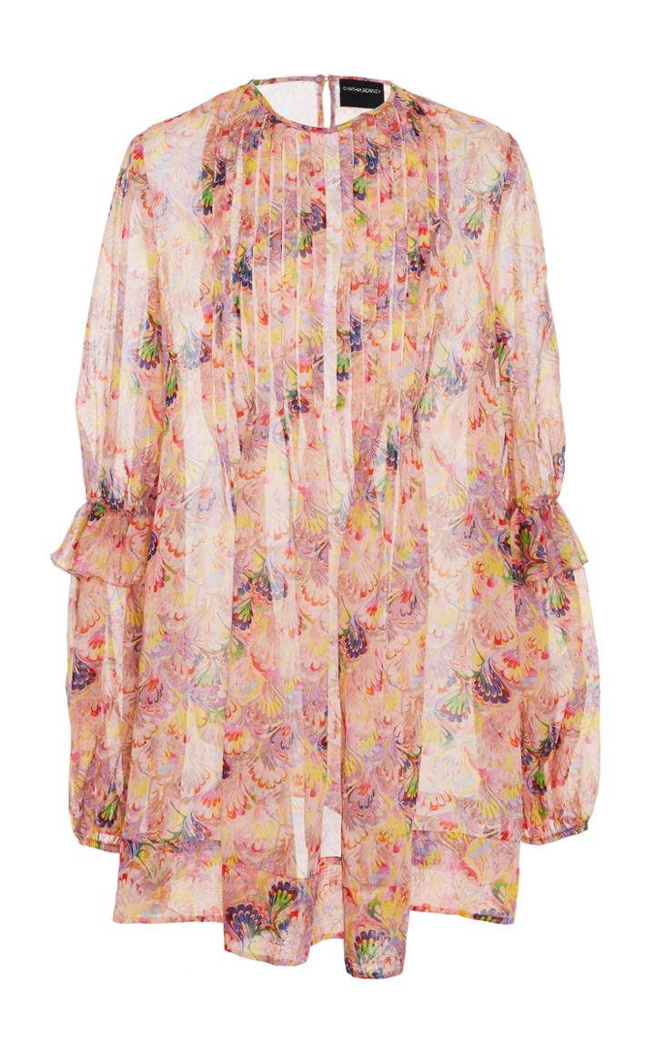 Cynthia Rowley Havana Pin Tuck Mini Dress