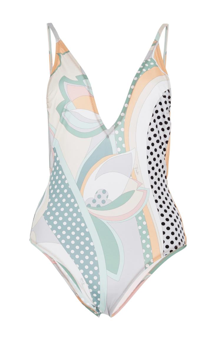 Emilio Pucci Printed Open Back One Piece