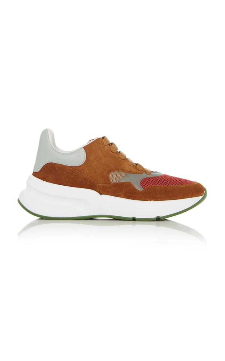 Alexander Mcqueen Suede Mesh And Leather Sneakers
