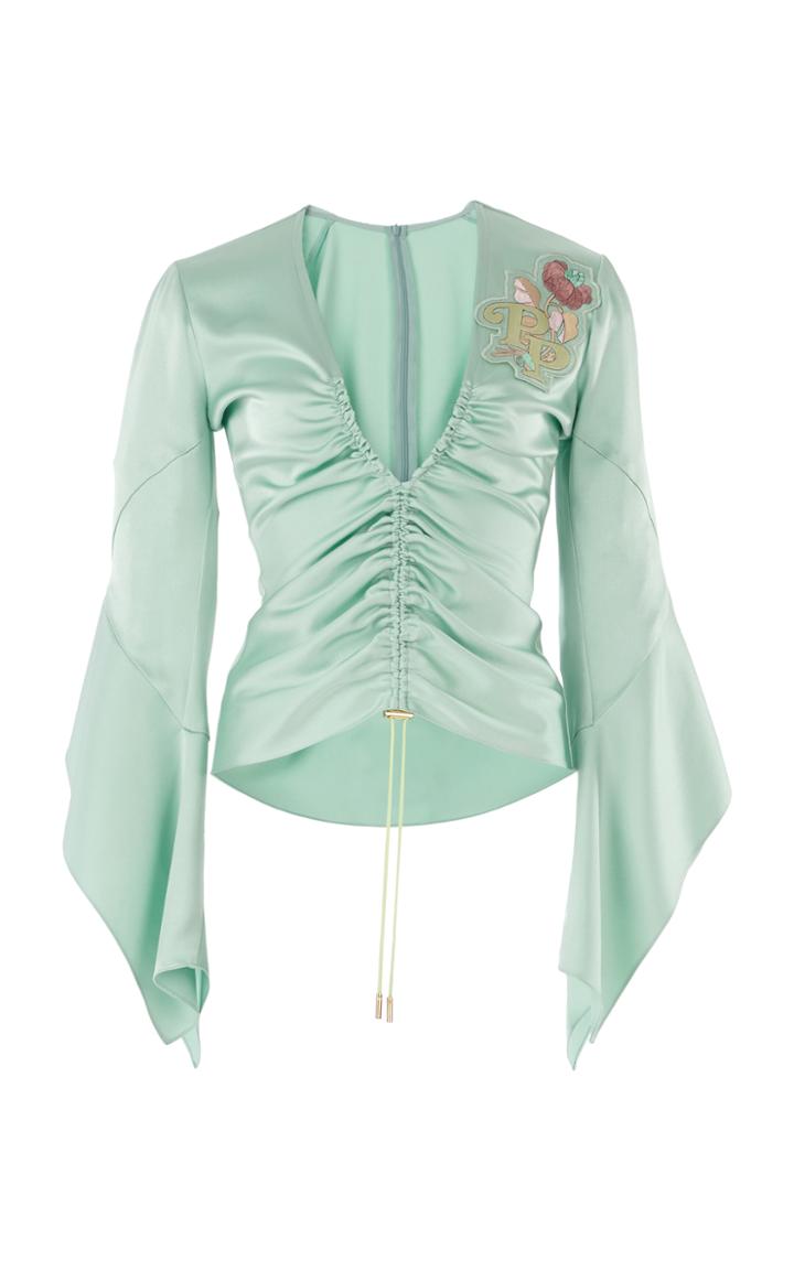 Peter Pilotto Satin Ruched Blouse