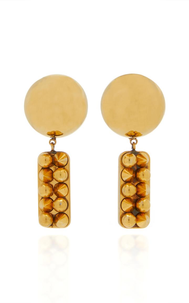 Marni Stud-embellished Gold-tone And Bronze Earrings