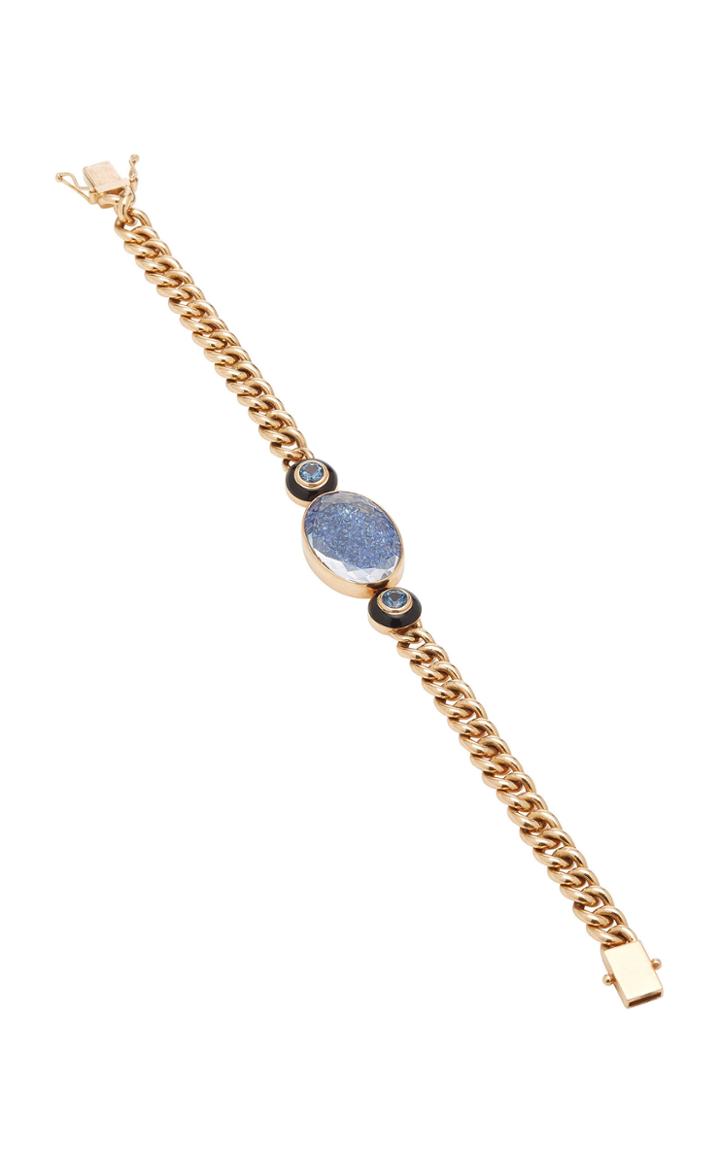 Moritz Glik 18k Gold Enamel And Spinel Bracelet