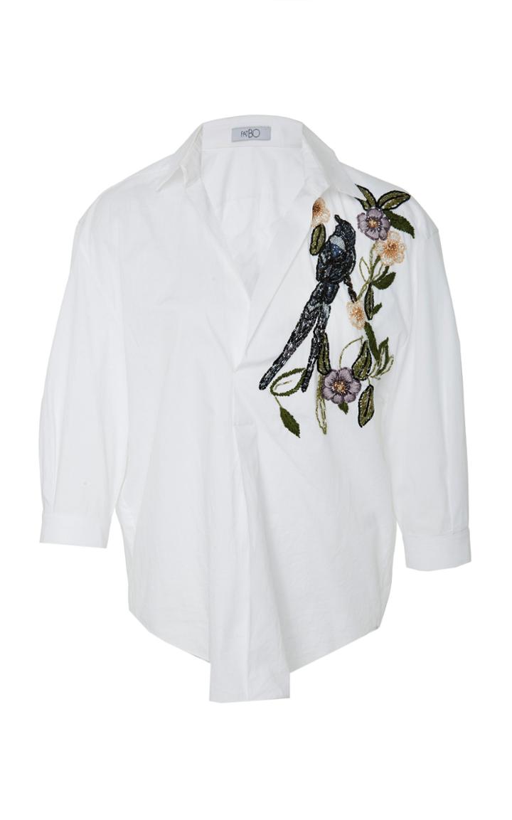 Patbo Embellished Cotton Poplin Top