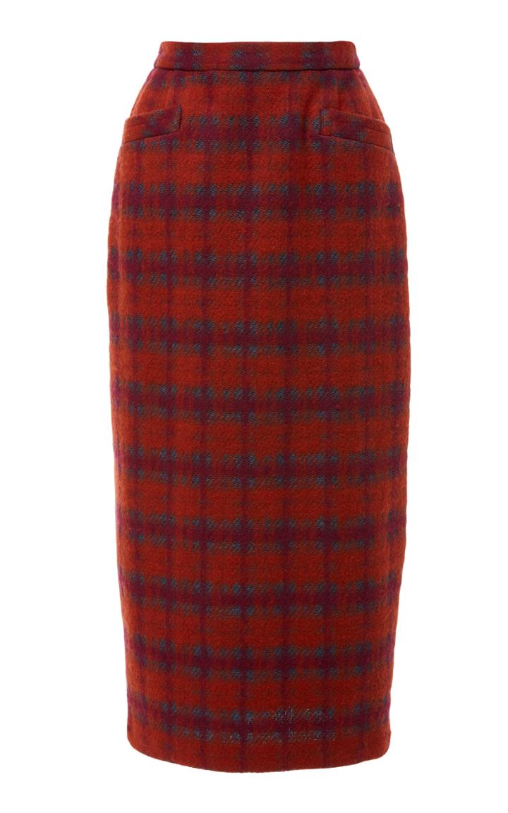 Anna Sui Brushed Tartan Skirt