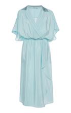 Moda Operandi Agnona Tonal-striped Wrap-front Silk Midi Dress Size: 36