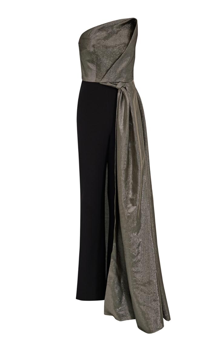 Moda Operandi Safiyaa Paris Heavy Crepe And Metallic Raffia Jumpsuit