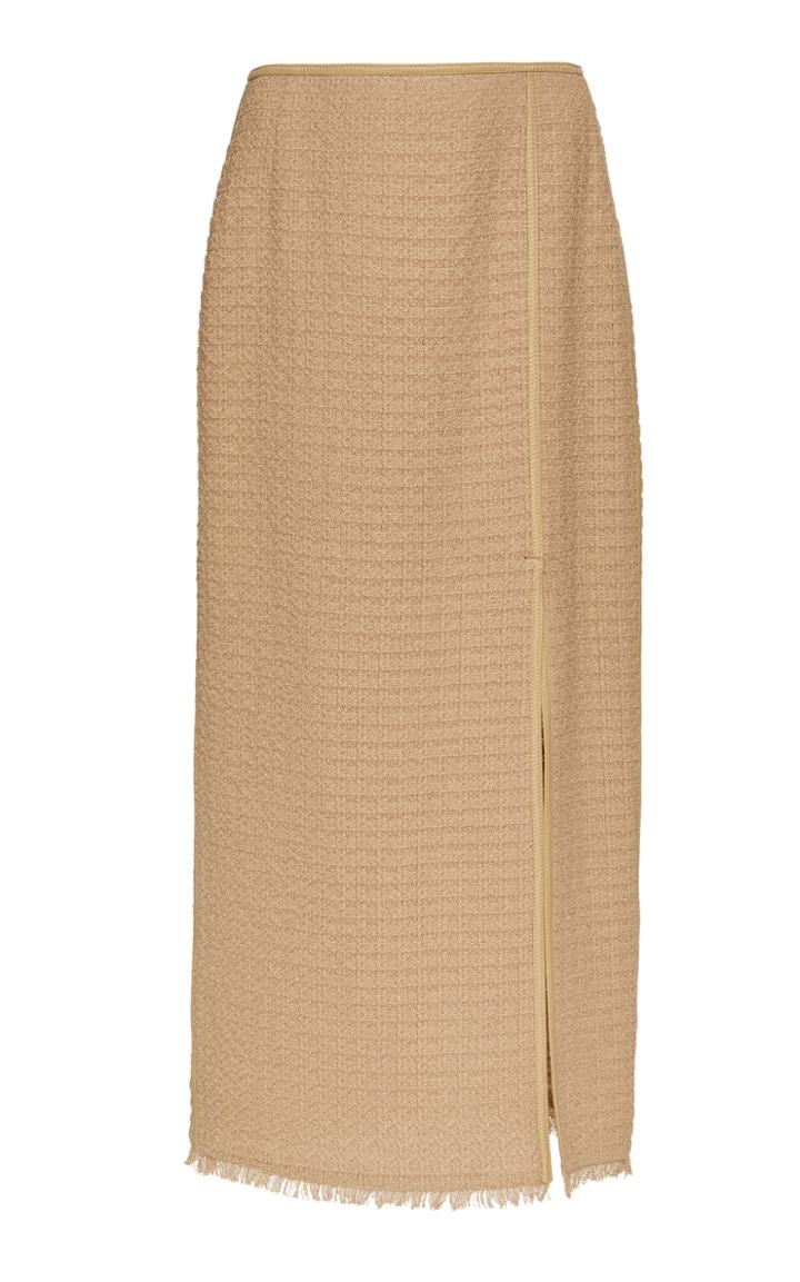 Nanushka Moja Frayed Cotton-blend Midi Skirt