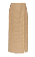Nanushka Moja Frayed Cotton-blend Midi Skirt