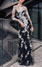 Moda Operandi Naeem Khan Floral Lace Gown