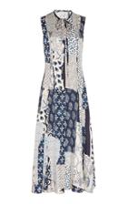Oscar De La Renta Patterned Silk Midi Dress