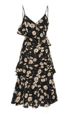 Michael Kors Collection Ruffle Tank Silk Floral Dress