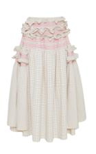 Moda Operandi Molly Goddard Dillis Shirred Gingham Cotton-blend Skirt