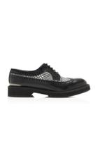 Moda Operandi Alexander Mcqueen Paneled Leather Derby Shoes Size: 40