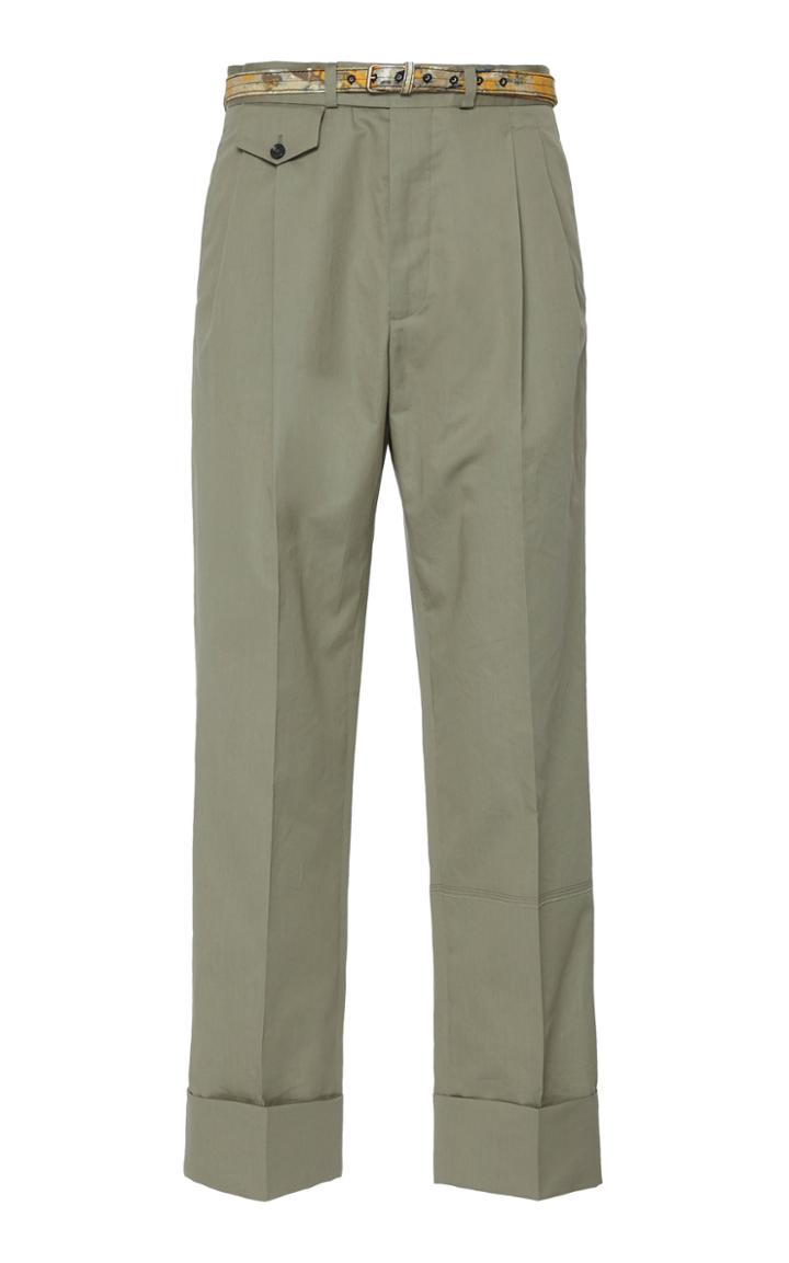 Rochas Belted Cuffed Hem Trouser