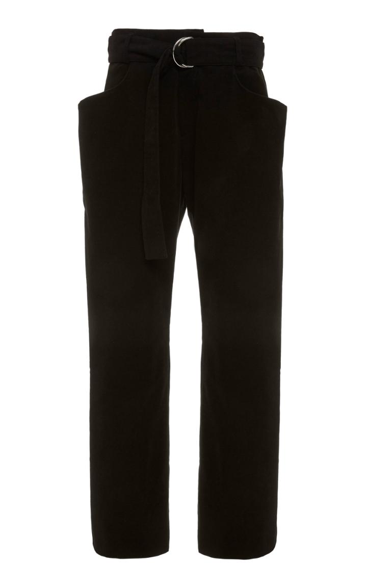 Proenza Schouler Belted Cady Straight-leg Pants